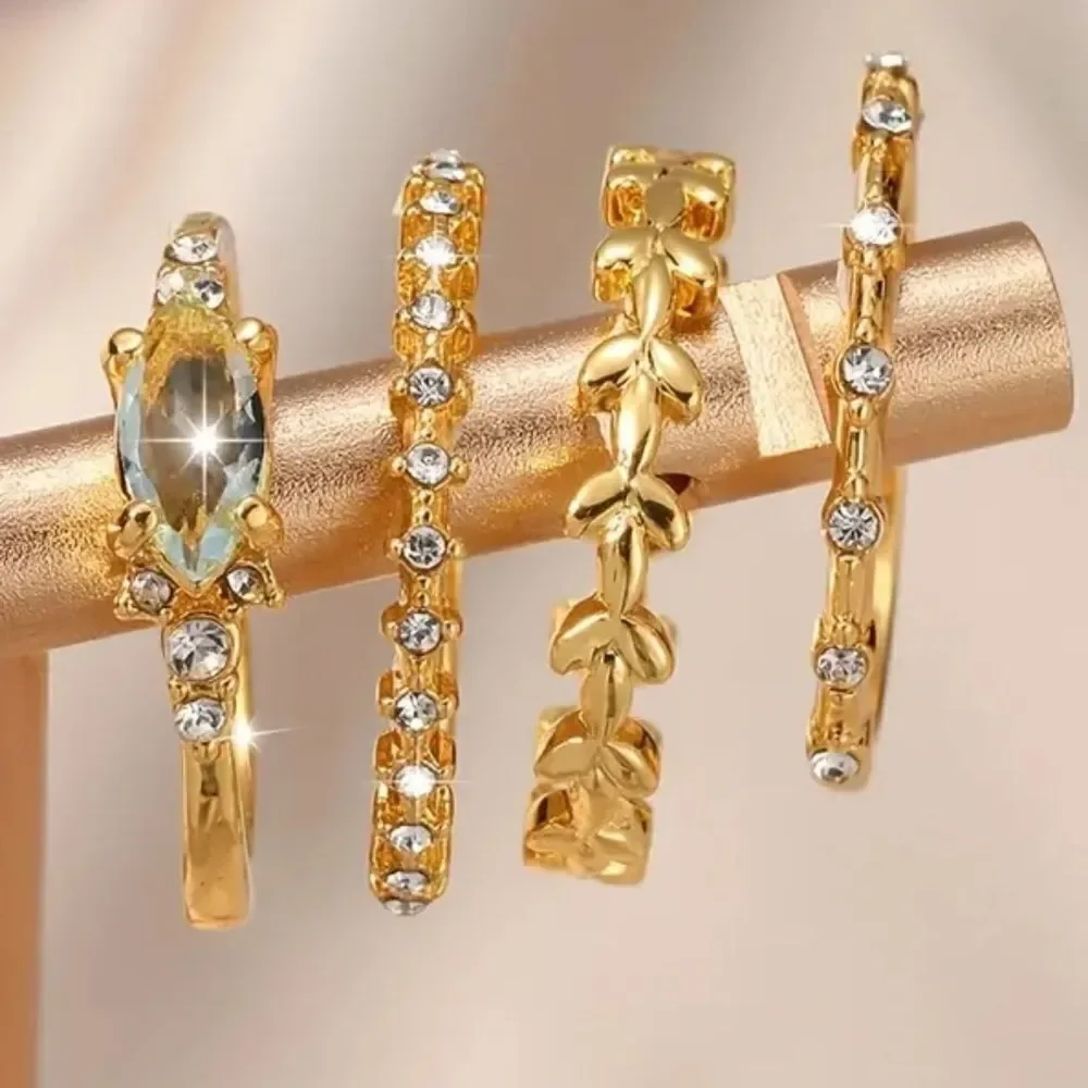 4pc vintage stacking rings sz 9